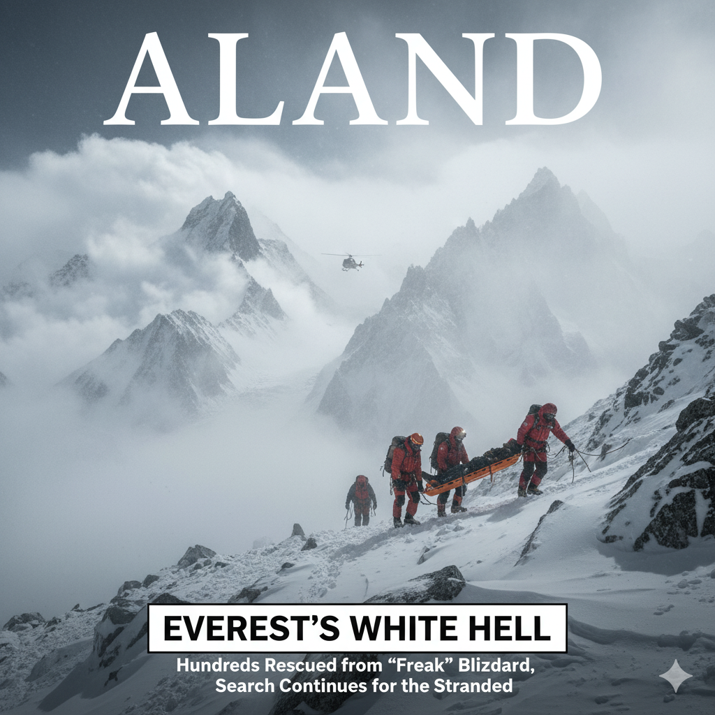 Mount Everest Rescue Teams Guide Trekkers Through Deep Snow in Tibet