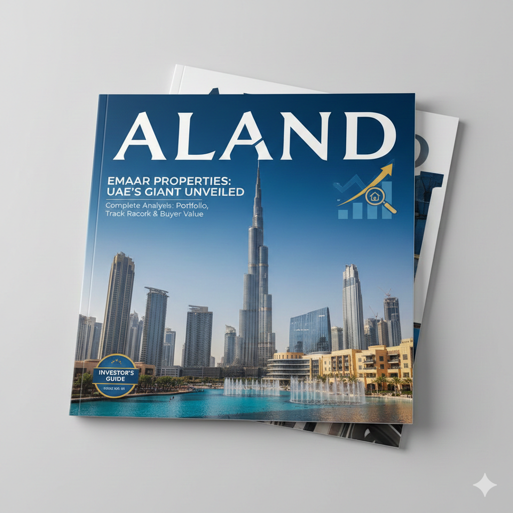 Emaar Properties Dubai Skyline with Burj Khalifa and Dubai Hills Estate Villas