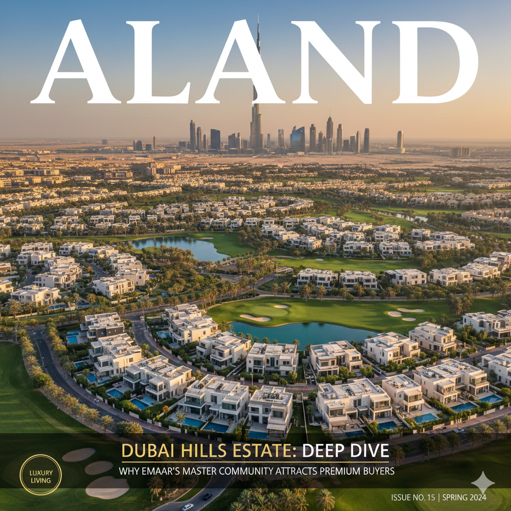 Dubai Hills Estate Golf Course and Luxury Villas Aerial View