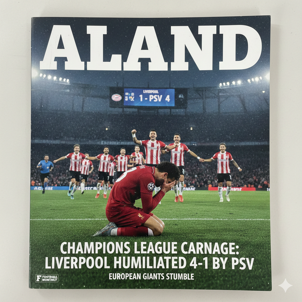 Anfield in Shock: PSV Players Celebrate Historic 4-1 Win Over Liverpool